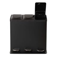 Living & Co 3 Pedal Bin Black 60L