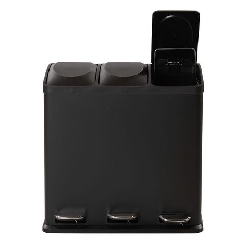 Living & Co 3 Pedal Bin Black 60L