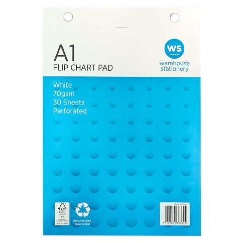 WS Flip Chart Recycled Paper 30 Sheet A1