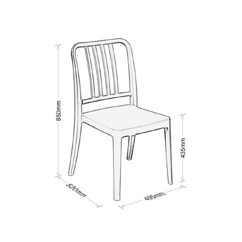 Eden Sailor Indoor/Outdoor Stacker Chair Charcoal