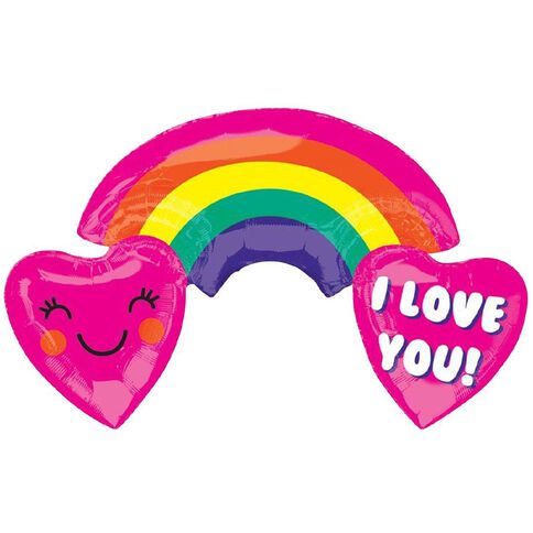 Anagram SuperShape ColorBlast XL Rainbow with Hearts I Love You