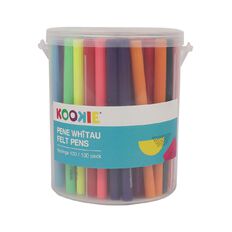 Kookie Te Reo Felt Pens Multi-Coloured 100 Pack