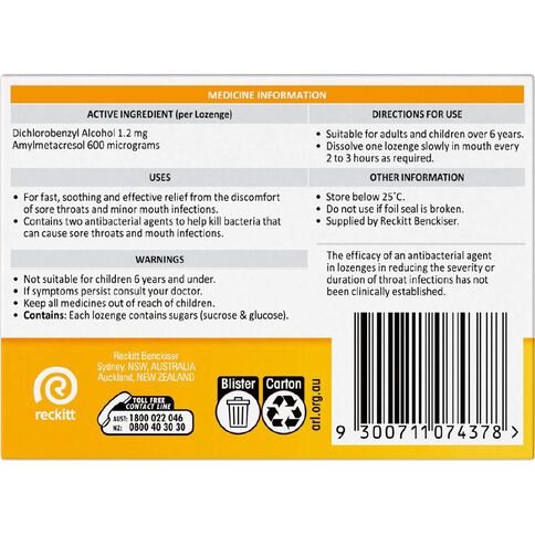 Strepsils Honey and Lemon Lozenges 16s