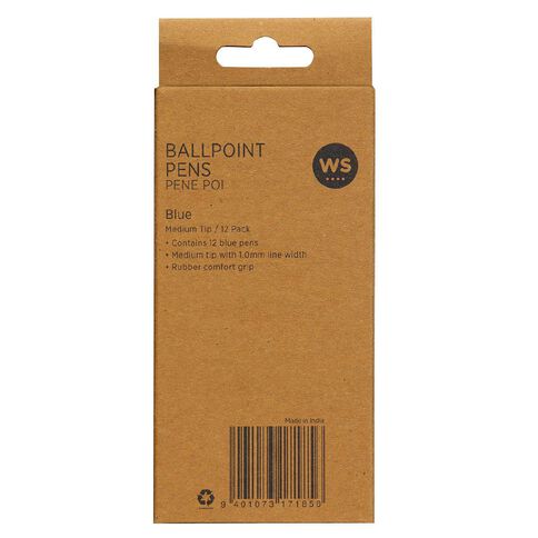 WS Sprint Grip Ballpoint Pens Blue Mid 12 Pack