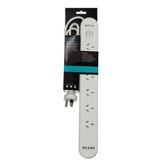 Tech.Inc 6 Way Powerboard with Surge Protection & USB