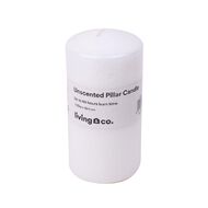 Living & Co Unscented Pillar Candle White 7.5x15cm