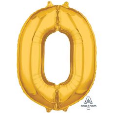 Amscan Mid-Size Shape Gold Numeral 0