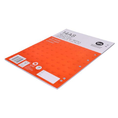 WS Pad Refill 14A8 Blank 50 Leaf Punched Orange Mid