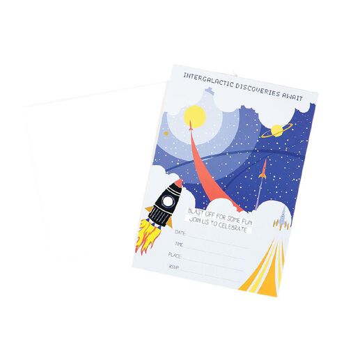 Party Inc Star Invitations with Envelopes 17.5cm x 12.5cm 8 Pack