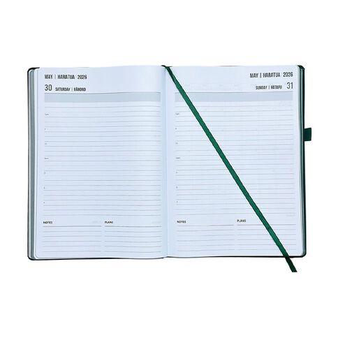 WS 2026 Diary Day To Page Green Dark