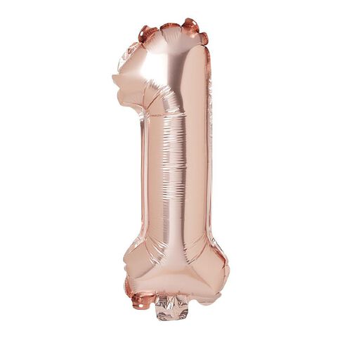 Artwrap Party Foil Balloon Number 1 Rose Gold 35cm
