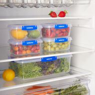 Sistema Klip It Plus Rectangular Containers 4 Pack Assorted 1L