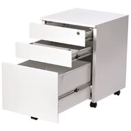 Firstline 3 Drawer Metal Mobile Satin White