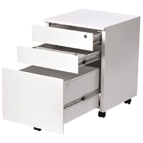 Firstline 3 Drawer Metal Mobile Satin White