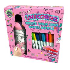 Splat Planet Create Your Own Water Bottle 600ml Unicorns