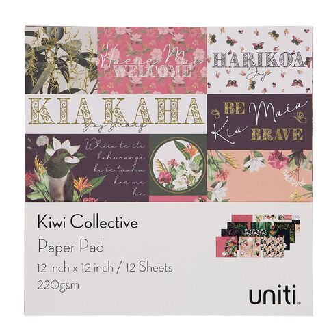 Uniti Designer Paper 12x12in 12 Sheets Kiwi Collective