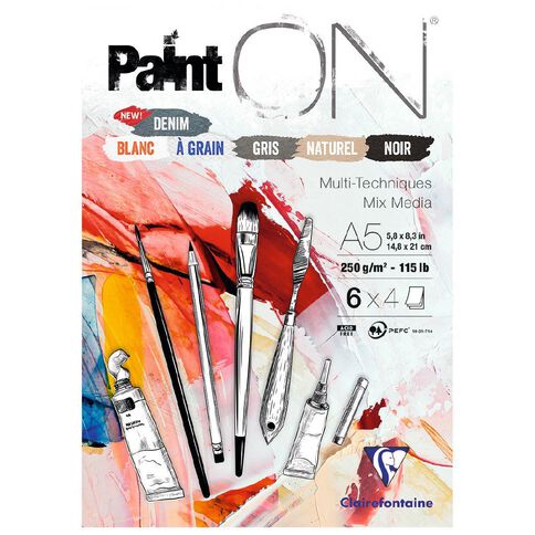 Clairefontaine PaintON Pad Assorted A5 24 sheet