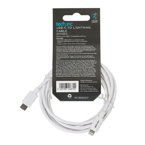 Tech.Inc USB-C to Lightning 2m White