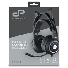 PowerPlay Cat RGB Gaming Headset Black