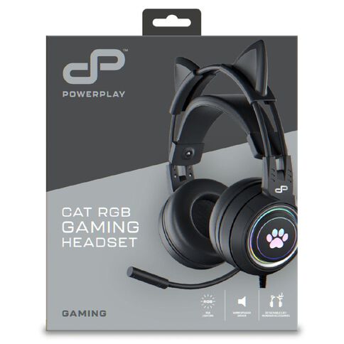 PowerPlay Cat RGB Gaming Headset Black