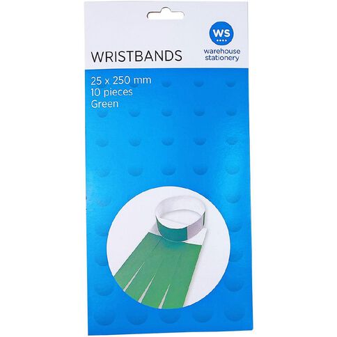 WS Wristbands Green 10 Pieces Green Mid