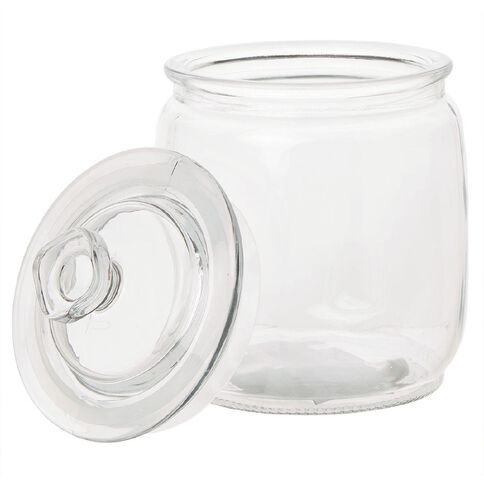 Living & Co Round Glass Jar Clear 700ml