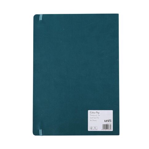 Uniti Colour Pop Soft Touch Notebook Teal A4