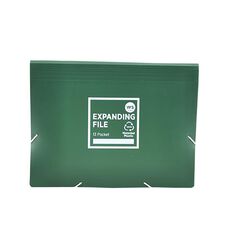 WS Post Consumer Waste PP Expanding File 13 Pocket Green