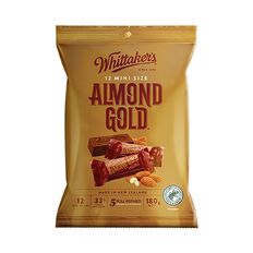 Whittaker's Mini Slab Almond Gold Share Pack 12 Pack 180g