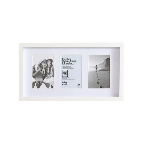 Living & Co Premium Collage Frame 3 Opening White 4in x 6in