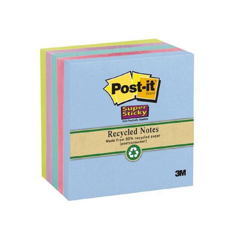 Post-It Recycled Super Sticky Notes Bora Bora Collection