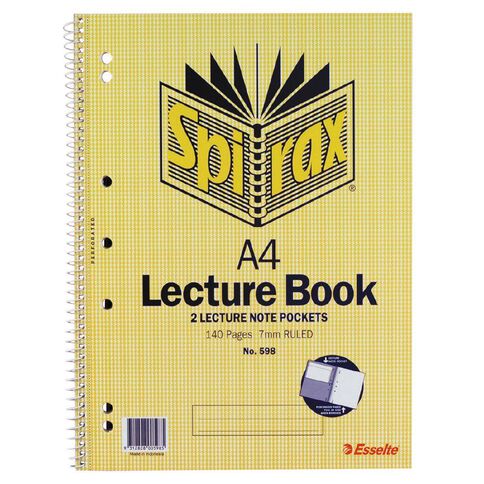Spirax Lecture Book 7mm Yellow Yellow Mid A4