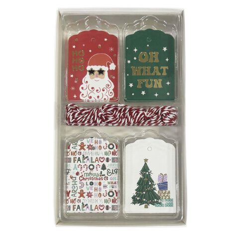 Wonderland Foil Christmas Gift Tags Assorted 24 Pack