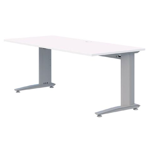 Accent Quick Ship Fixed Height Desk Silver/Snow 1200 x 700