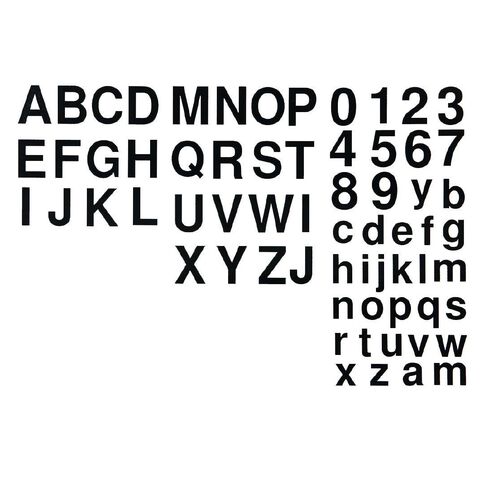 Uniti Iron-on Alphabet & Numbers Black