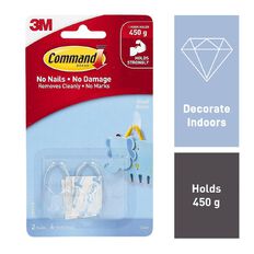 Command Hooks with Strips Clear Small