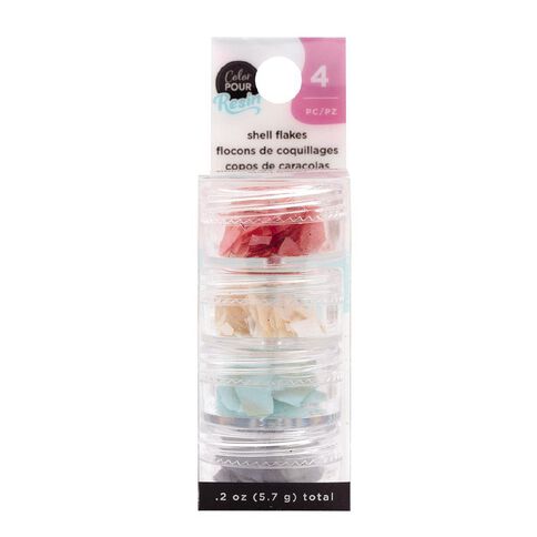American Crafts Color Pour Mix-Ins Shell Flakes Primary Assorted 4 Pack