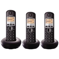 Panasonic KX-TGB213NZB Triple Cordless Handset Black Black