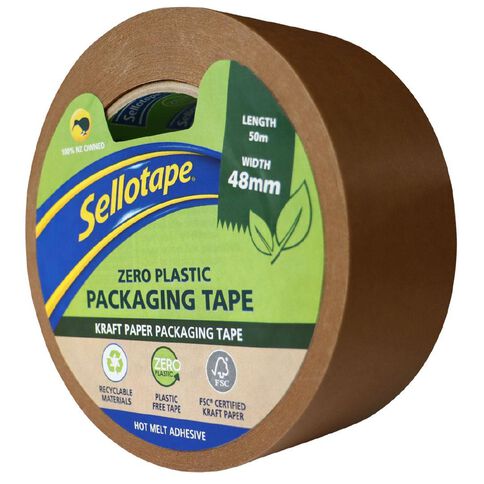 Sellotape Zero Plastic Kraft Paper Packaging Tape 48mm x 50m