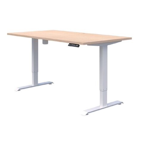 Accent Quick Ship Electric Desk White/Classic Oak 1800 x 800