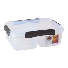 Visto Fresh Split Storage Container Clear/Charcoal Clips 2 Litre