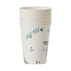 Party Inc Leaf Cups 250ml White 8 Pack