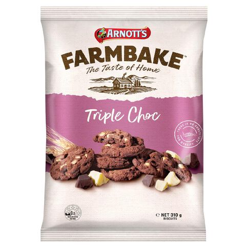 Arnott's Farmbake Triple Choc Cookies 310g