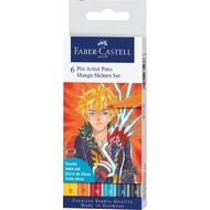 Faber-Castell Pitt Artists Pens Manga Shonen 6 Pack