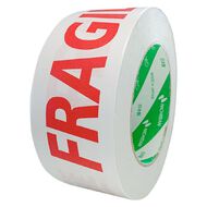 Sellotape Kraft Paper Printed Tape FRAGILE 50mm x 50m Red on White