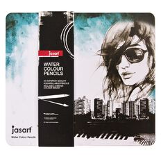 Jasart Watercolour Pencils in Tin 24 Pack