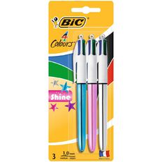 Bic 4 Colour Pen SHINE 3 Pack