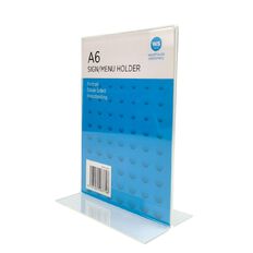 WS Sign Menu/Holder Double Sided Portrait Clear A6