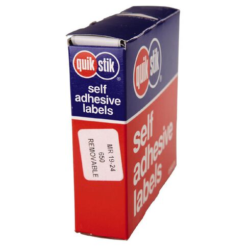 Quik Stik Labels Mr1924 19mm x 24mm 650 Pack