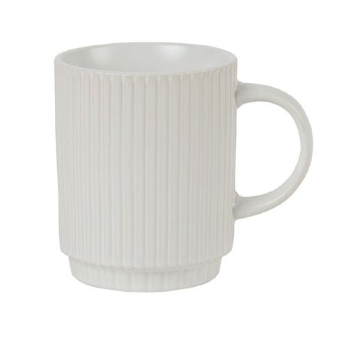 Living & Co Scandi Embossed Mug White 350ml